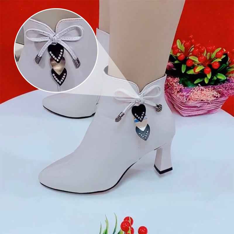 Elegante spitze Ankle-Boots mit stilvoller Schleifenverzierung