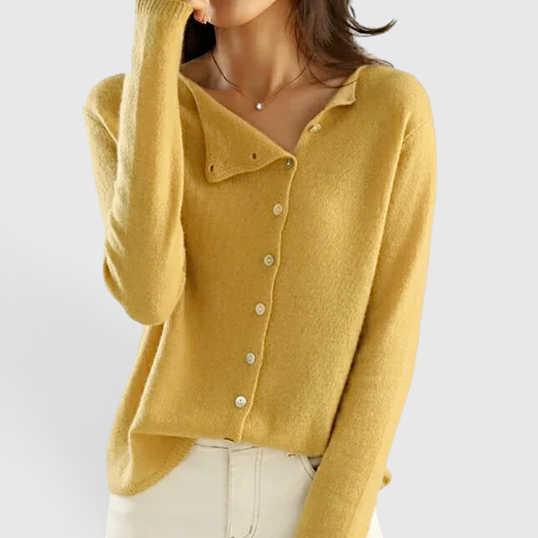 Damen eleganter Wollcardigan - Leichtes Layering-Teil