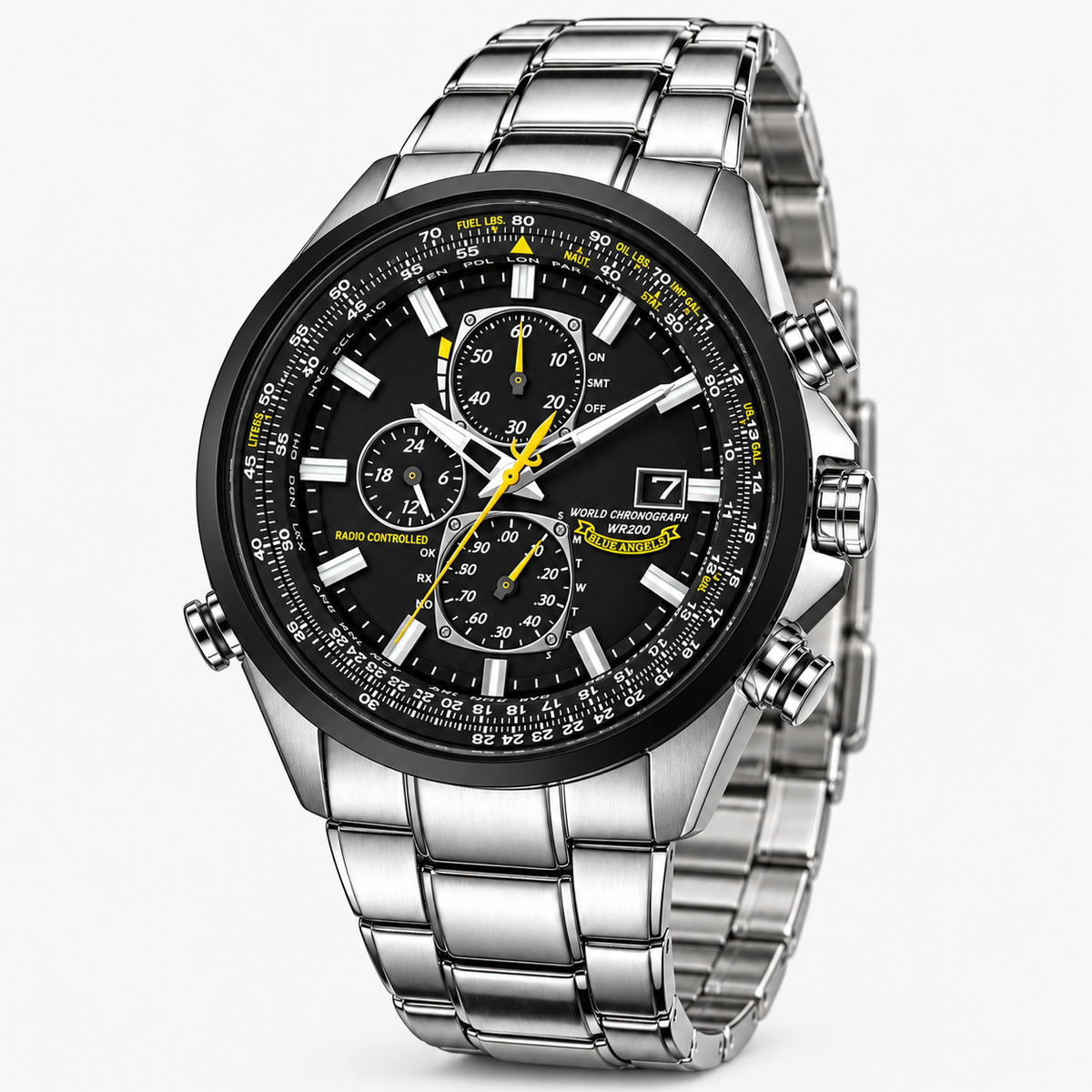 Vyriškas chronografinis laikrodis MultiSteel 42mm, plienas sidabrinis, mėlynas ciferblatas, elegantiškas