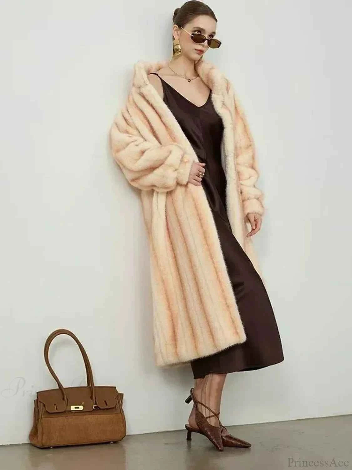 Chic Stehkragen Kunstpelz-Mantel aus Faux-Mink für stilvolle Eleganz