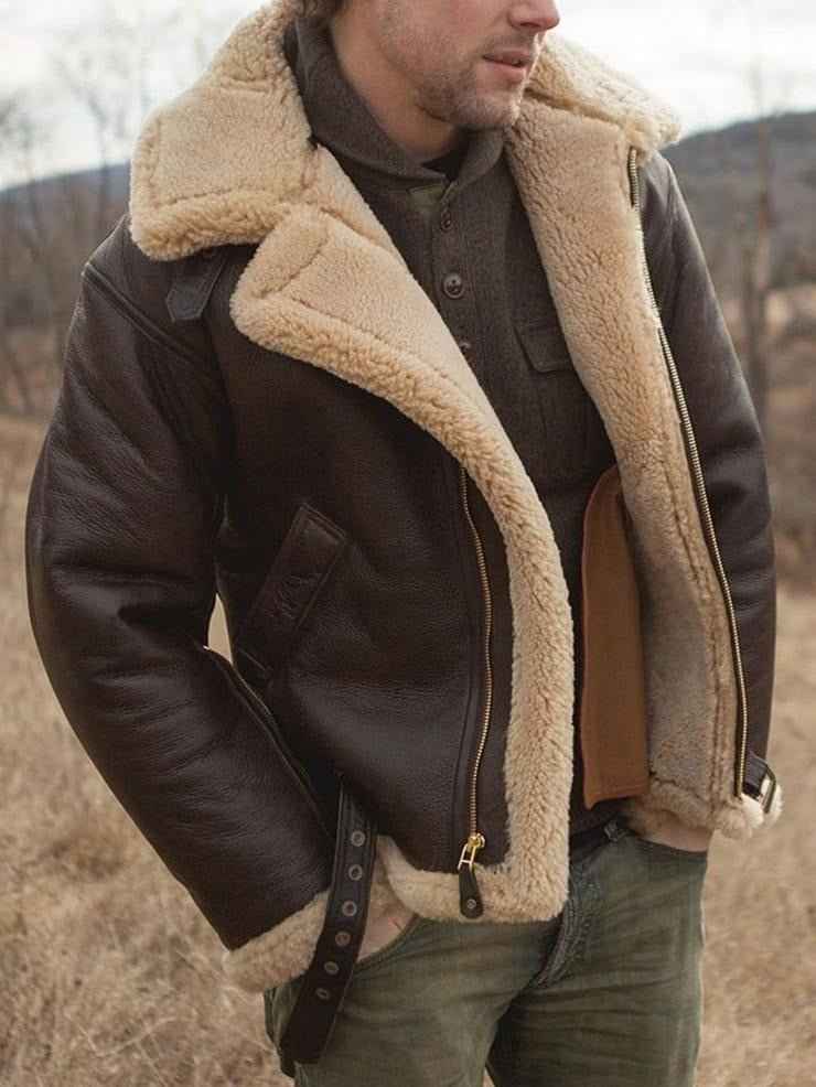 Zeitlose Shearling-Lederjacke