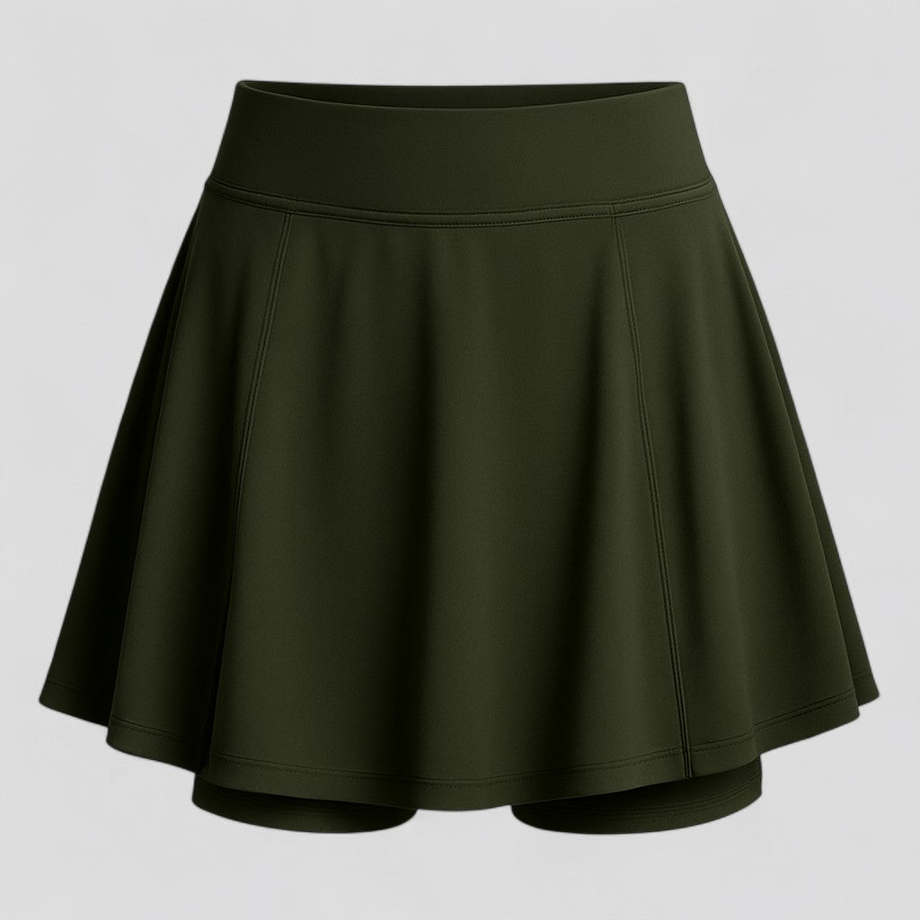 Emiliya | Score Damen Faltenrock Minirock Oliv Sport Skort Tennis Golf Fitness