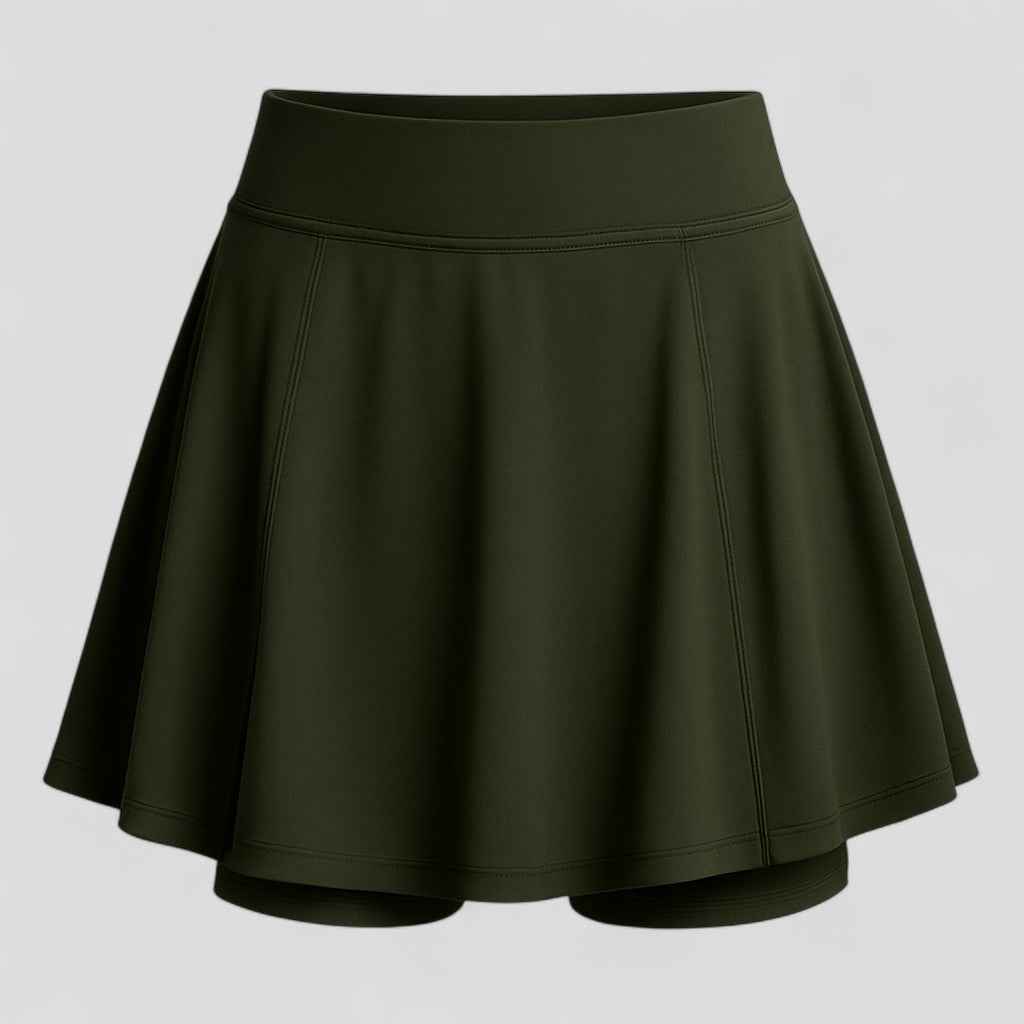 Emiliya | Score Damen Faltenrock Minirock Oliv Sport Skort Tennis Golf Fitness
