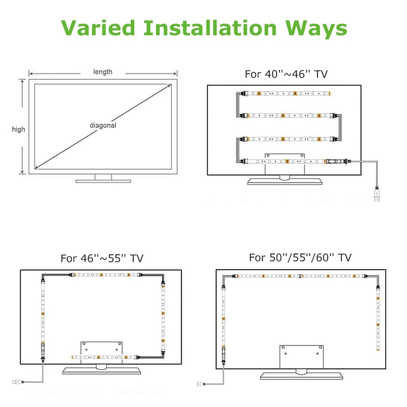 TV Hintergrundbeleuchtung LED Streifen – 16 Farben, USB