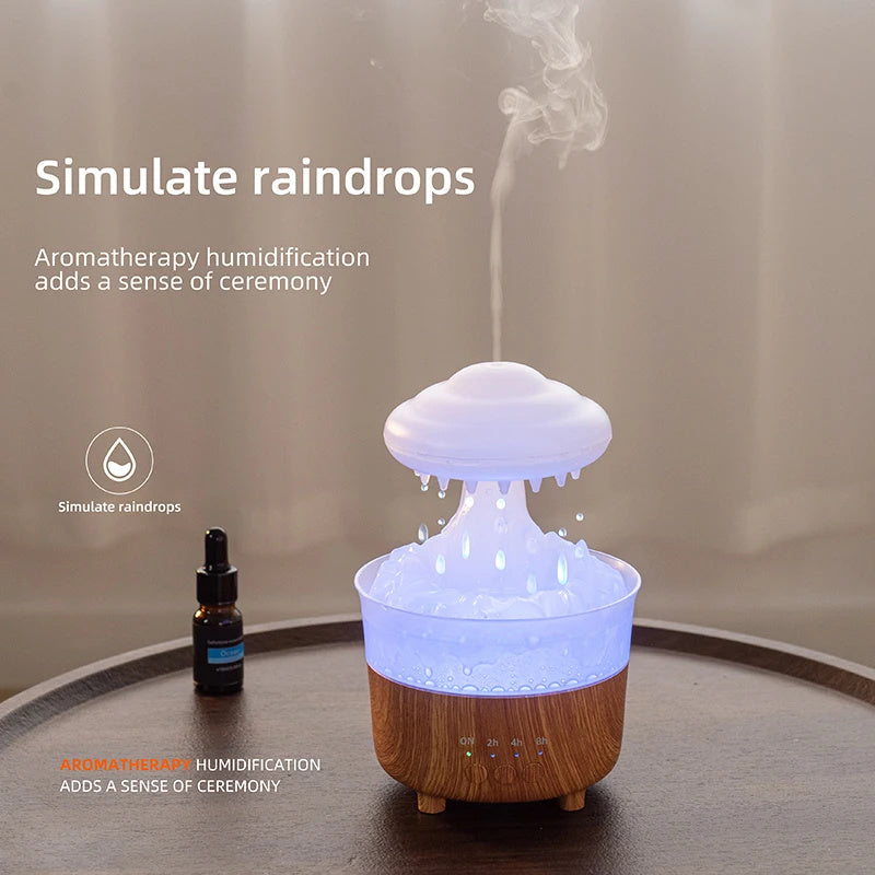 Regenwolken-Luftbefeuchterlampe – LED-Licht mit Regentropfen-Sound