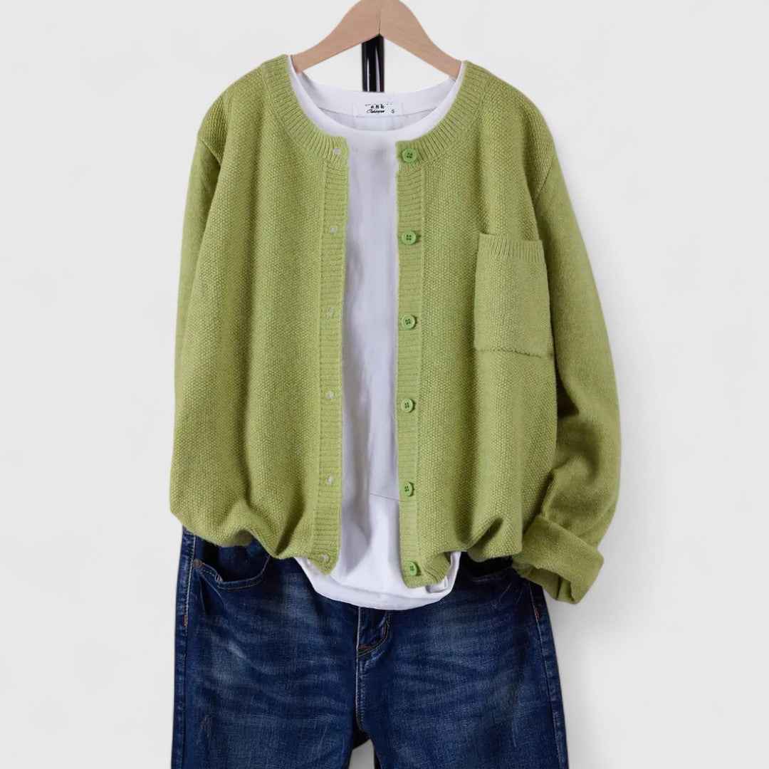 Clara - Eleganter lässiger Cardigan mit Knöpfen