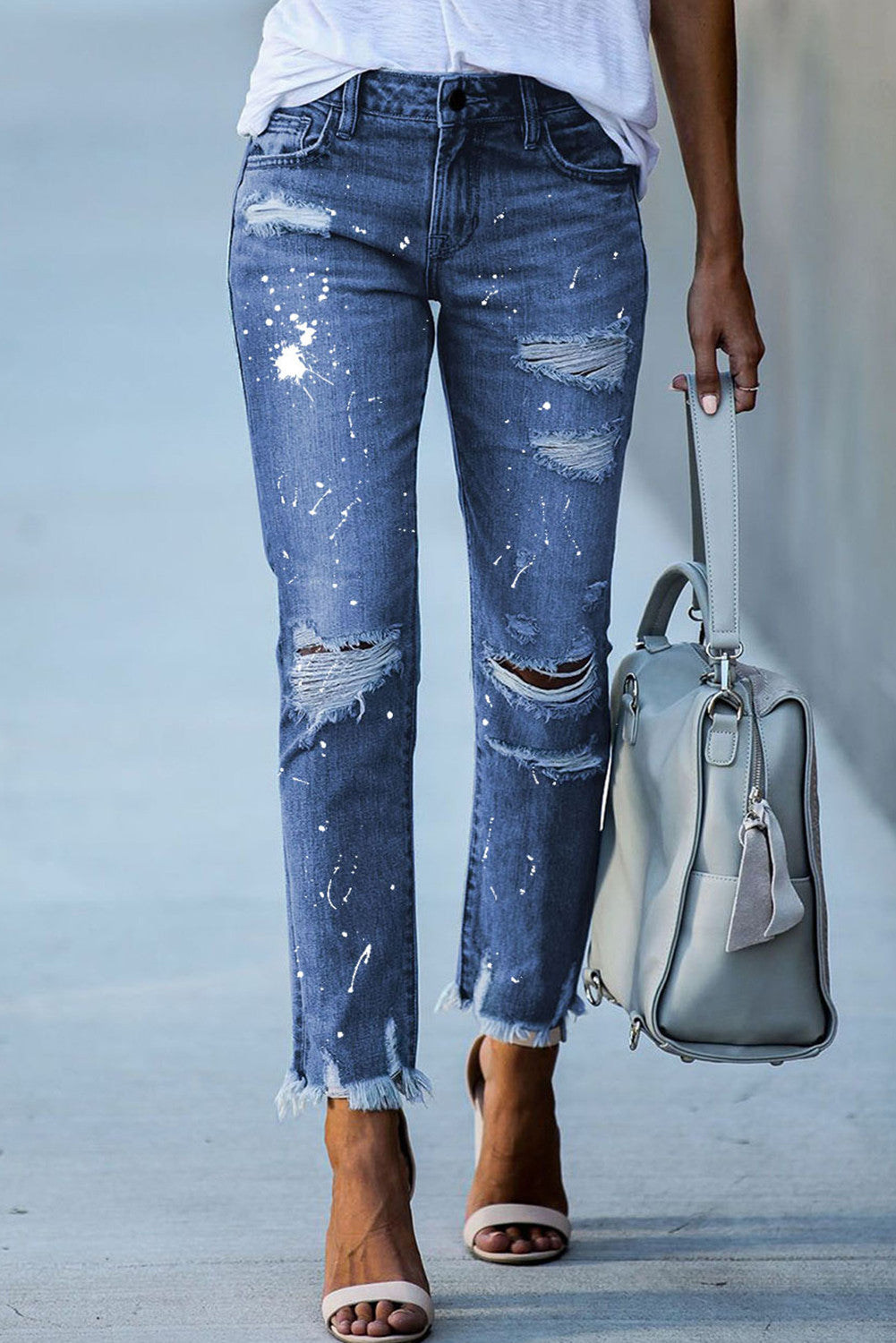Fay | Lässige bequeme Damenhose mit modischem Rissen-Design
