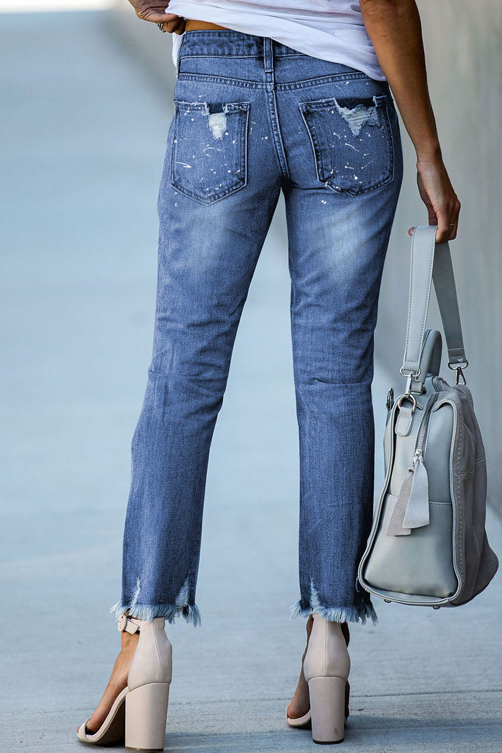 Fay | Lässige bequeme Damenhose mit modischem Rissen-Design