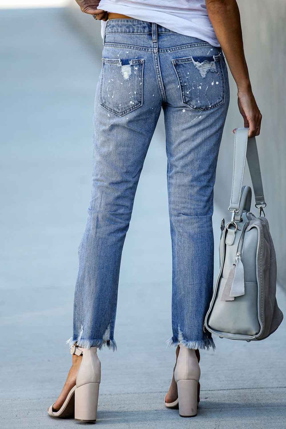 Fay | Lässige bequeme Damenhose mit modischem Rissen-Design