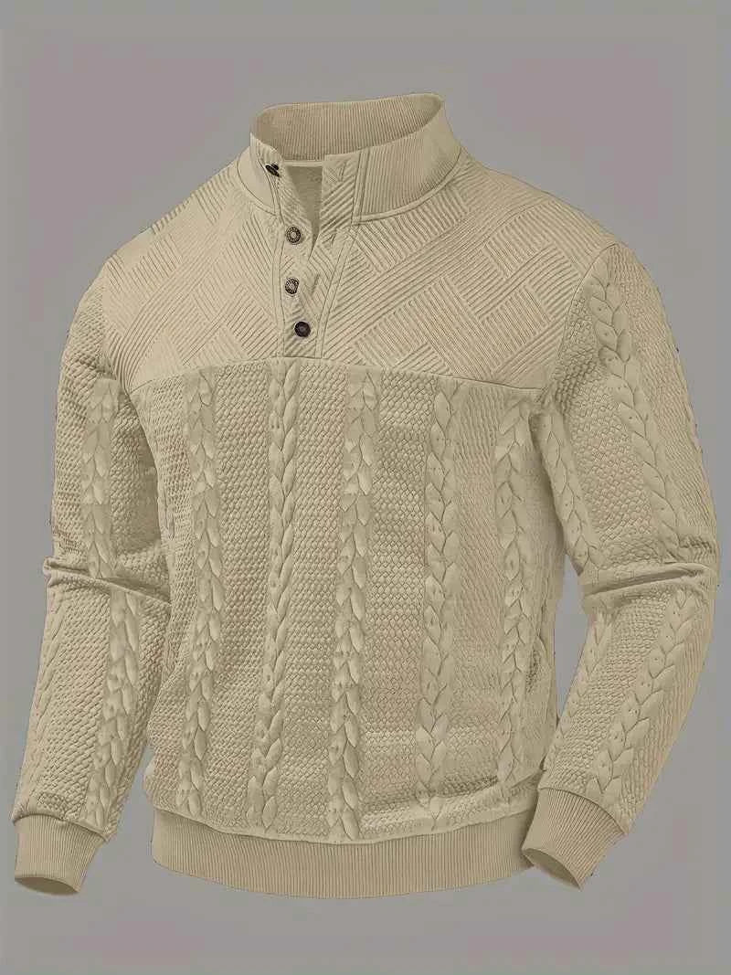 DAWSON – Langarm-Pullover mit Streifen, eleganter Henley-Sweater