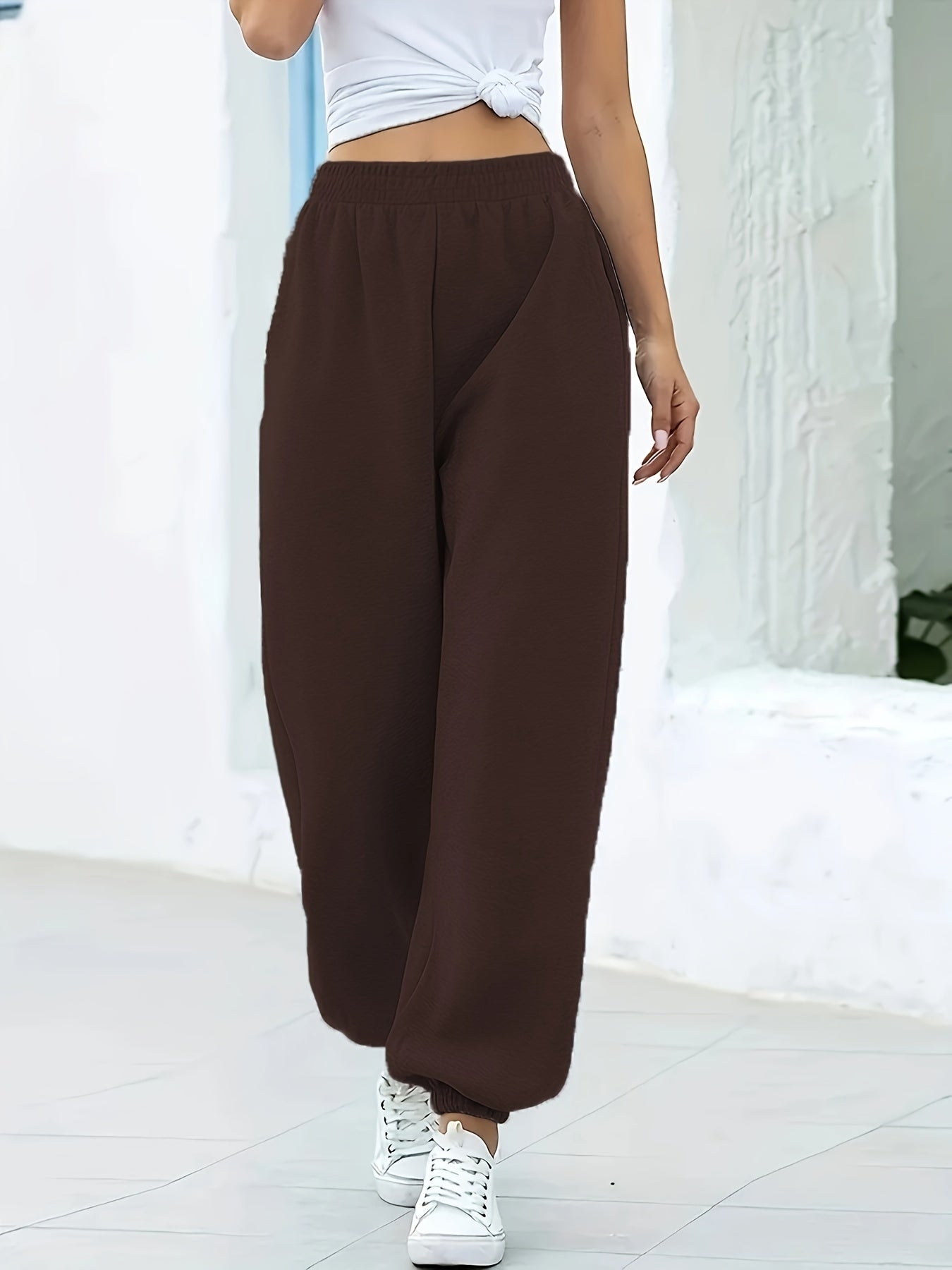 Femke | Bequeme, elastische Jogginghose mit hohem Bund für einen stilvollen und bequemen Look