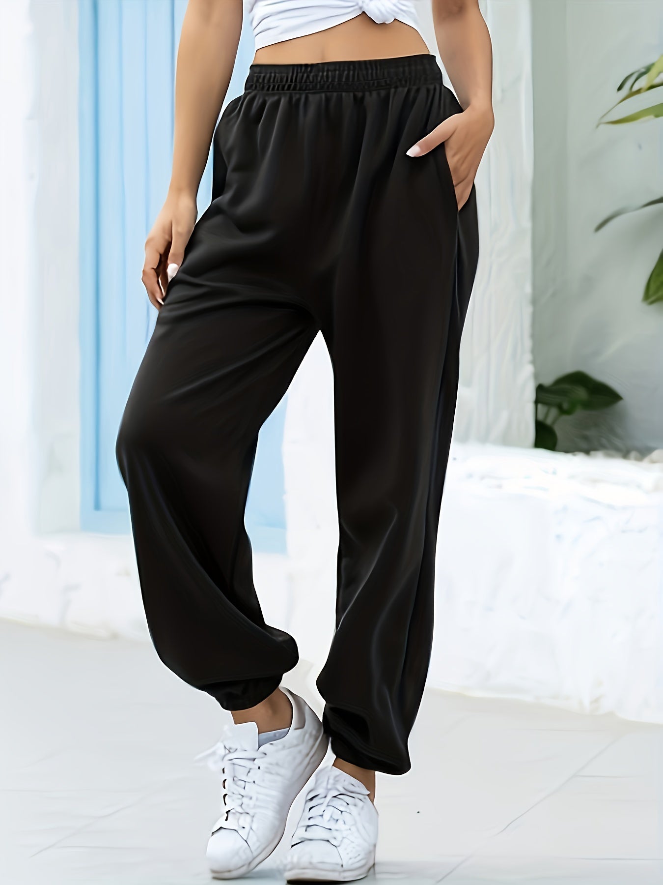 Femke | Bequeme, elastische Jogginghose mit hohem Bund für einen stilvollen und bequemen Look