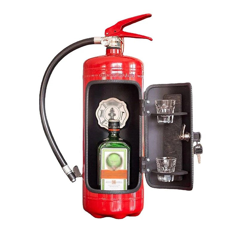 Verborgene Flaschenlagerung in Form eines Feuerlöschers – BlazeVault