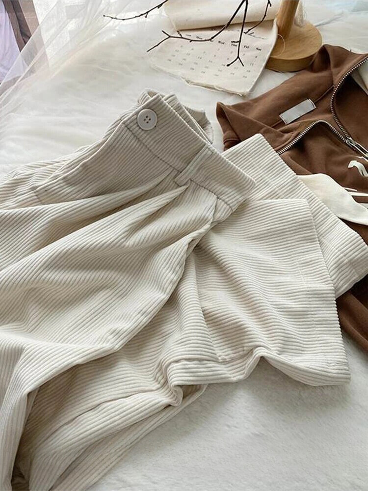 Fien | Stilvolle retro hohe Taille Cordhose für Damen