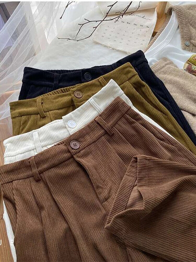 Fien | Stilvolle retro hohe Taille Cordhose für Damen