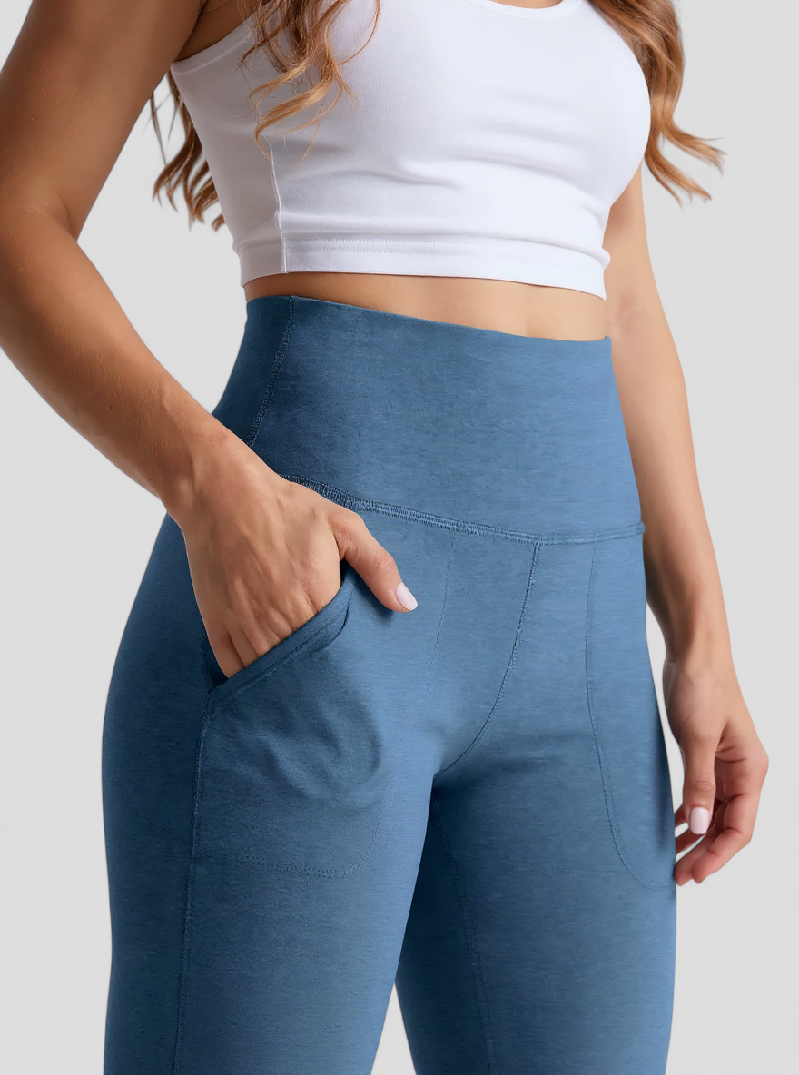 Druella | Bootcut-Trainingshose mit hoher Taille und Tasche für Damen, Fitness, Yoga