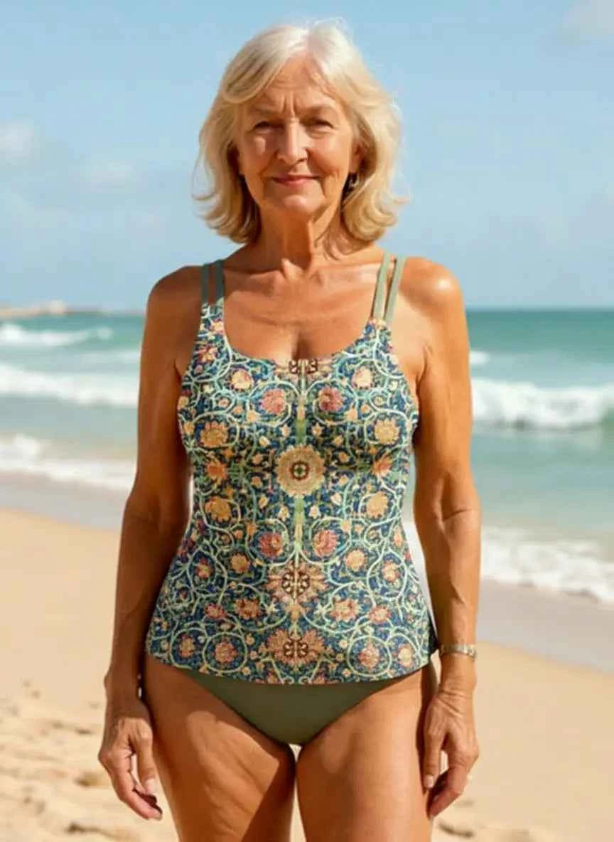 Madelyn | Leuchtendes Bade-Tanktop- und Boxershorts-Set — Mutige Farben, Selbstbewusster Stil