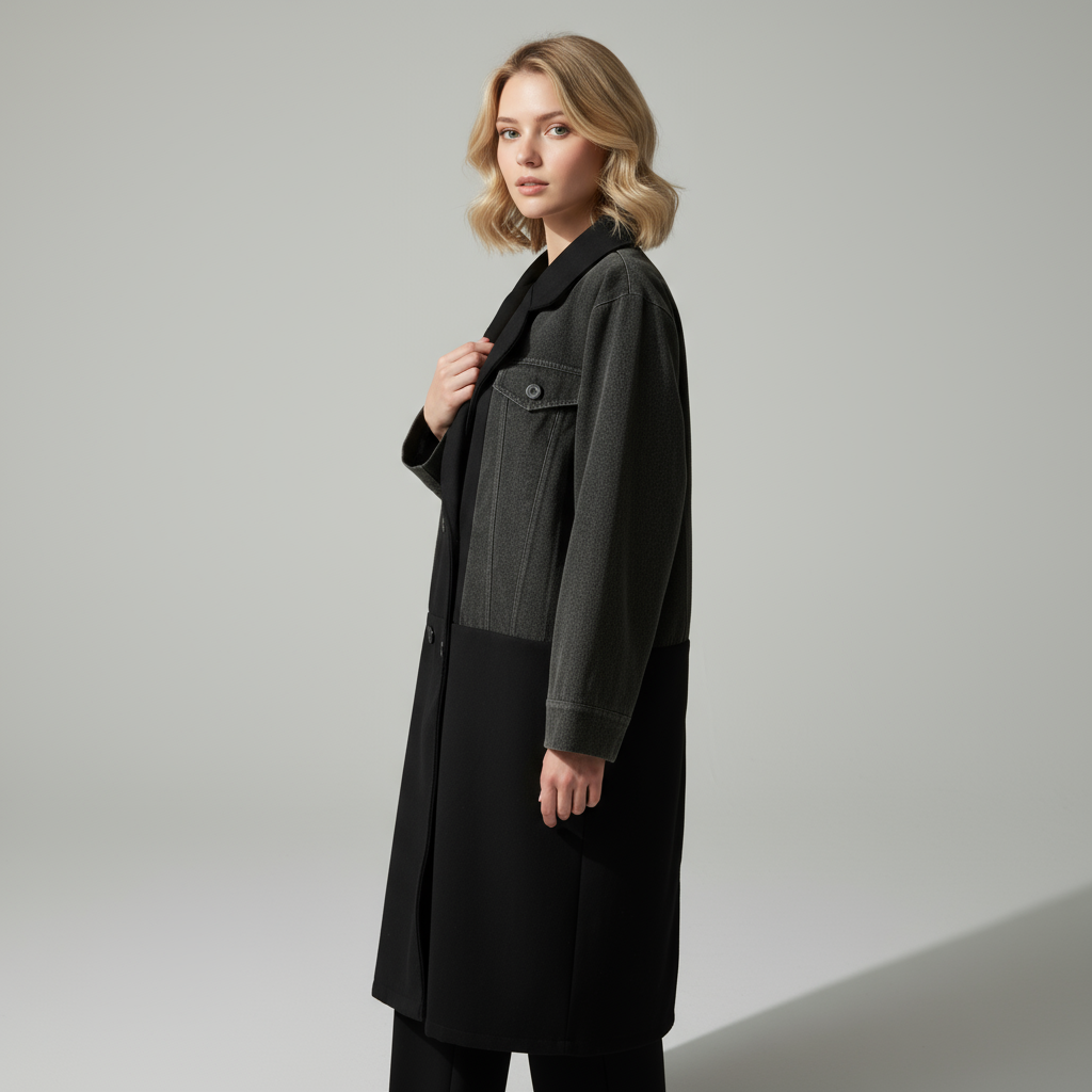 Damen Mid-Length Doppelreihiger Winter Mantel