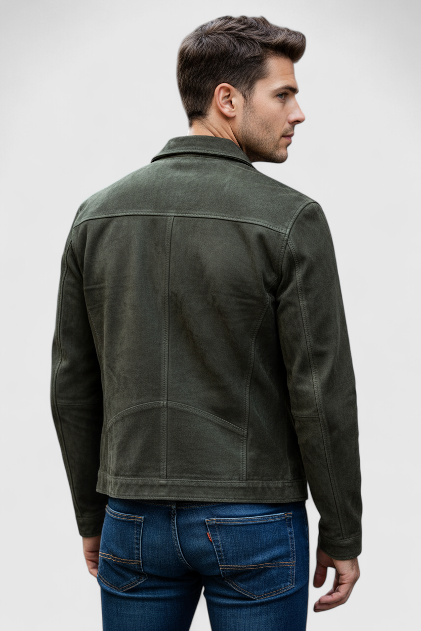 Herren Lederjacke Mit Elegantem Design