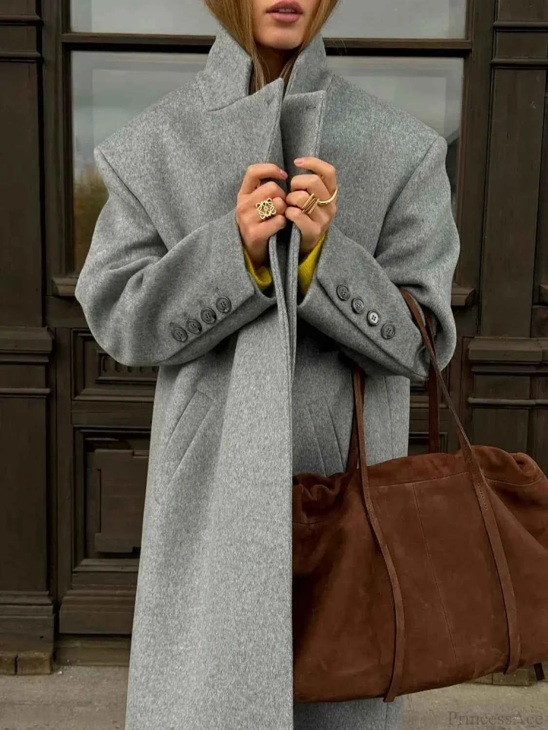 Plaid-Mantel für Herren mit klassischen Kragen und bequemer Knopfleiste