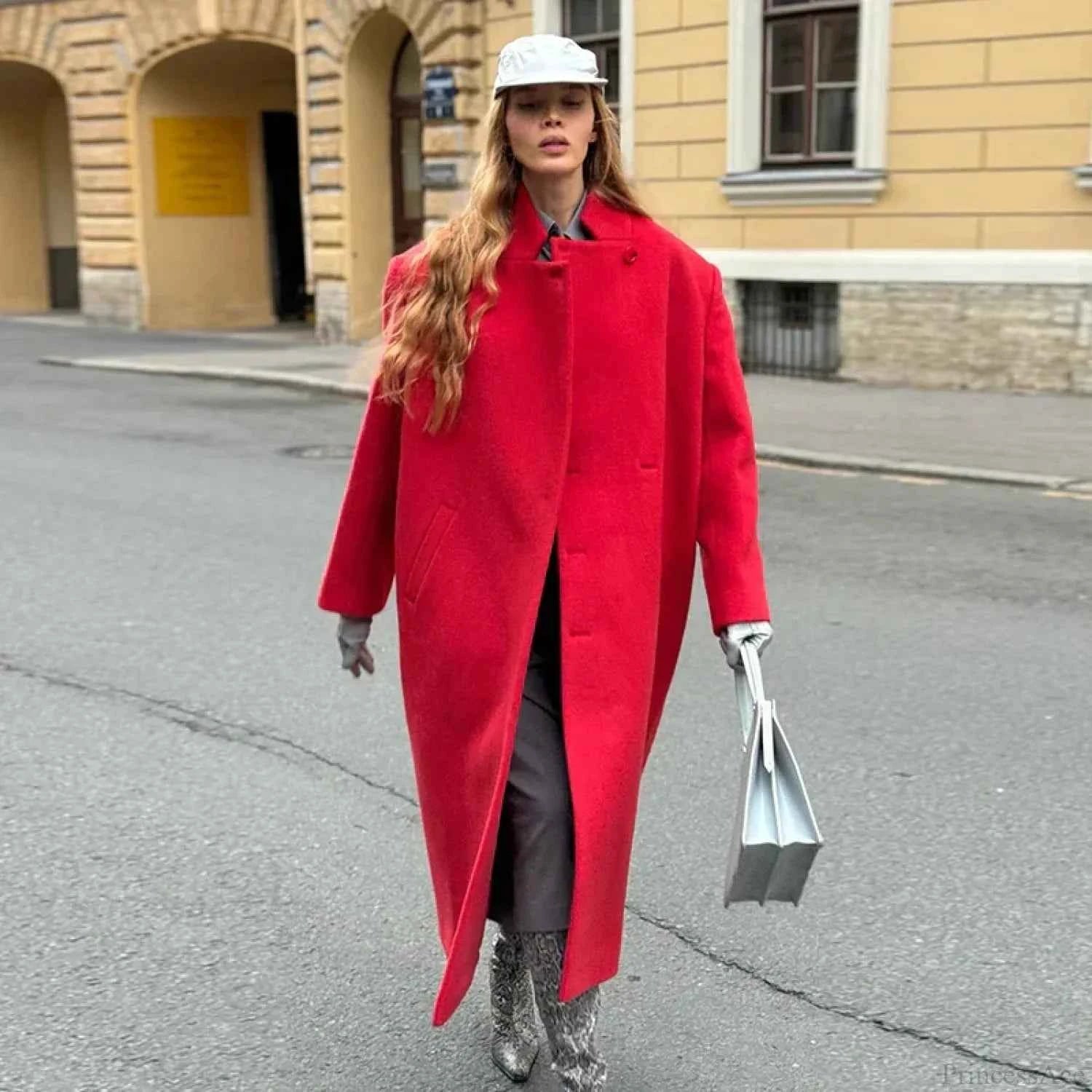 Plaid-Mantel für Herren mit klassischen Kragen und bequemer Knopfleiste