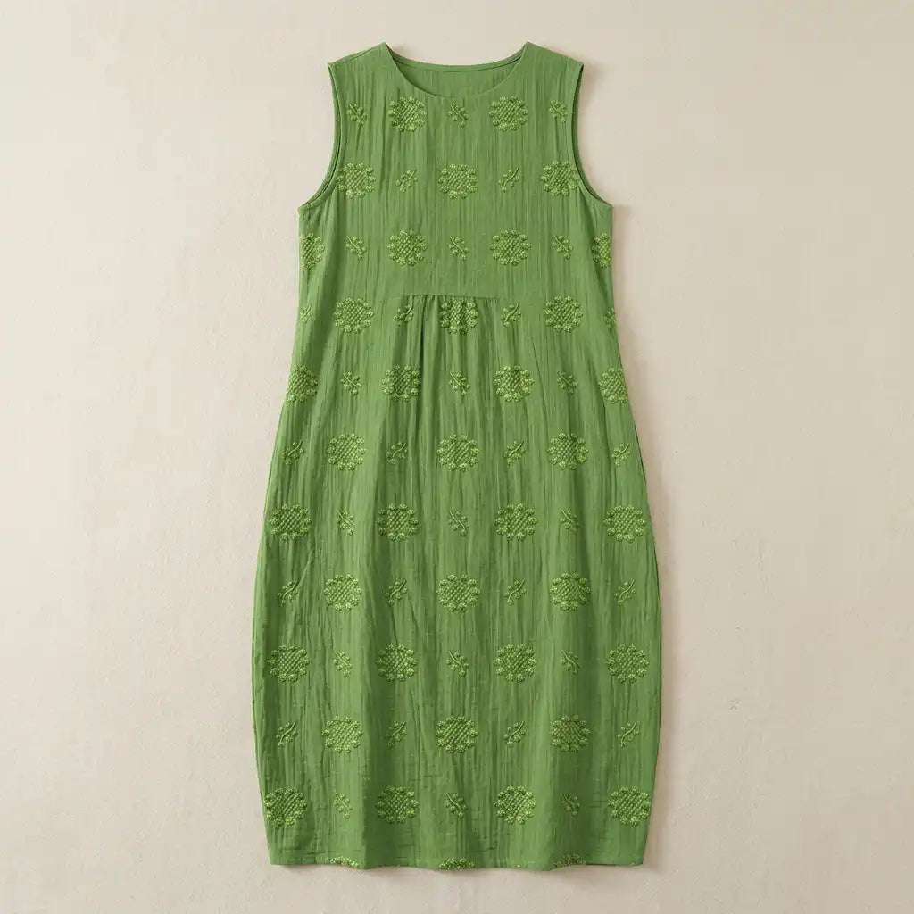 Élodie - Elegantes Oversized-Embroidered ärmelloses Kleid für einen anspruchsvollen Look