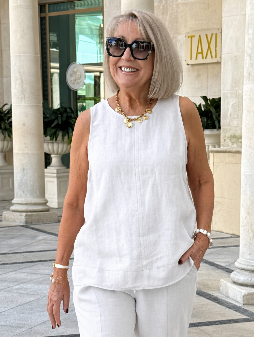 Adeline™ Leinen-Tanktop