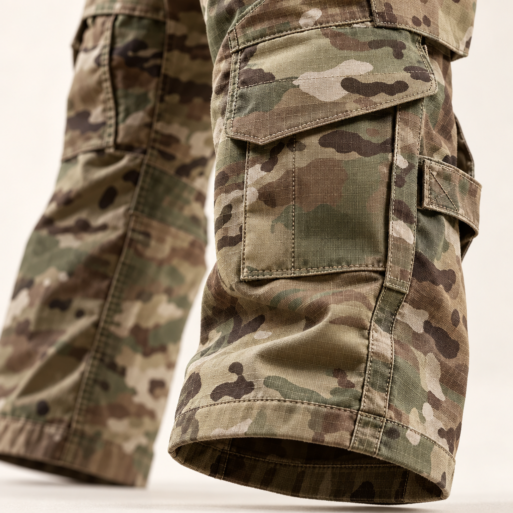 Herren Outdoor-Set - Longsleeve mit Cargohose im Militärstil