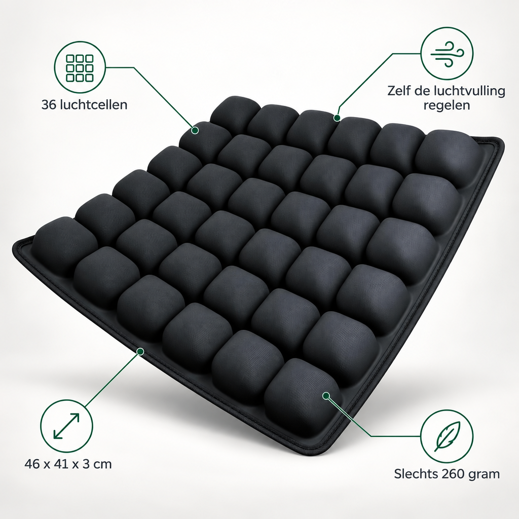 Aufblasbares Sitzkissen - Ergonomisches Luftkissen mit 36 Luftzellen