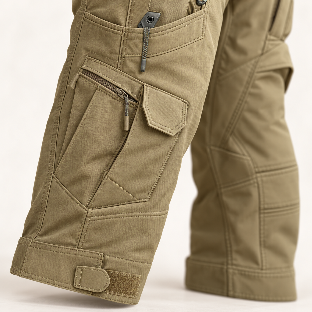 Herren Outdoor-Set - Gepolsterte Winterjacke mit Kapuze und Cargohose