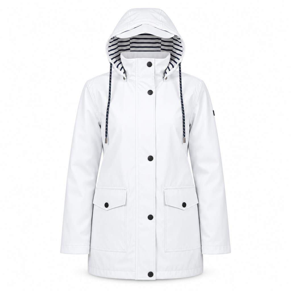 Damen Leichte Kapuzenjacke mit gestreiftem Futter