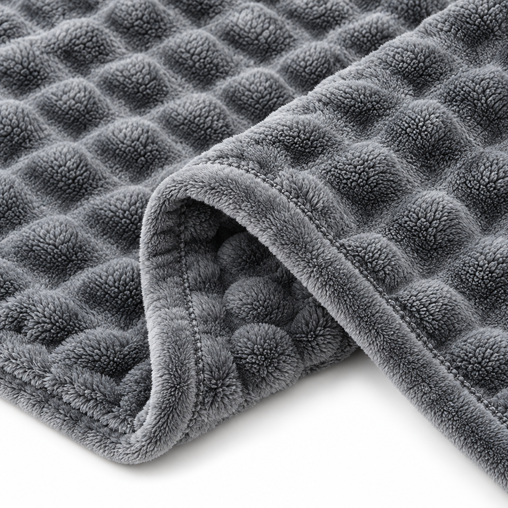 Strukturierte Korallenfleece-Kuscheldecke für Sofa und Bett