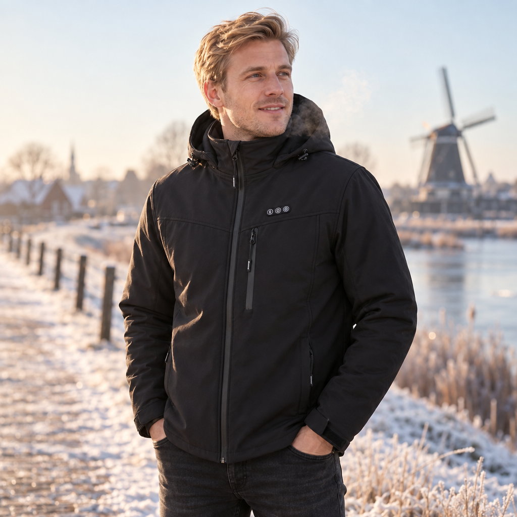 Herren Beheizte Jacke mit 8 Heizzonen - Powerbank-Kompatibel