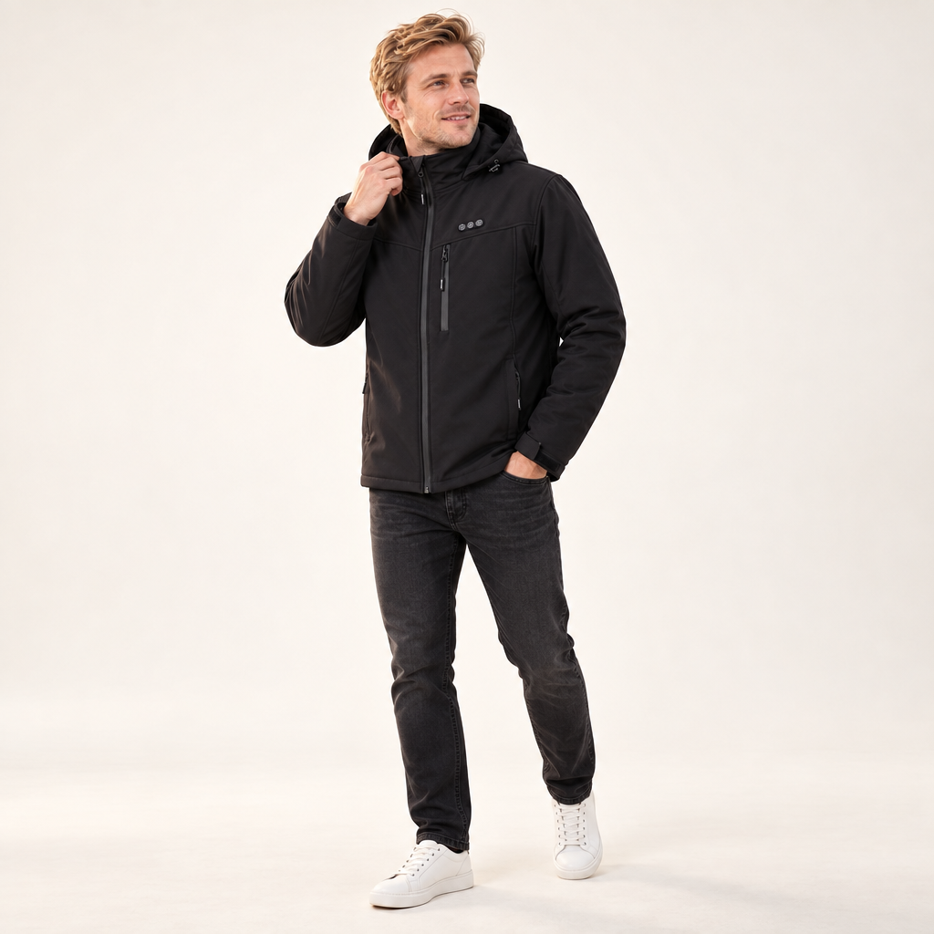 Herren Beheizte Jacke mit 8 Heizzonen - Powerbank-Kompatibel