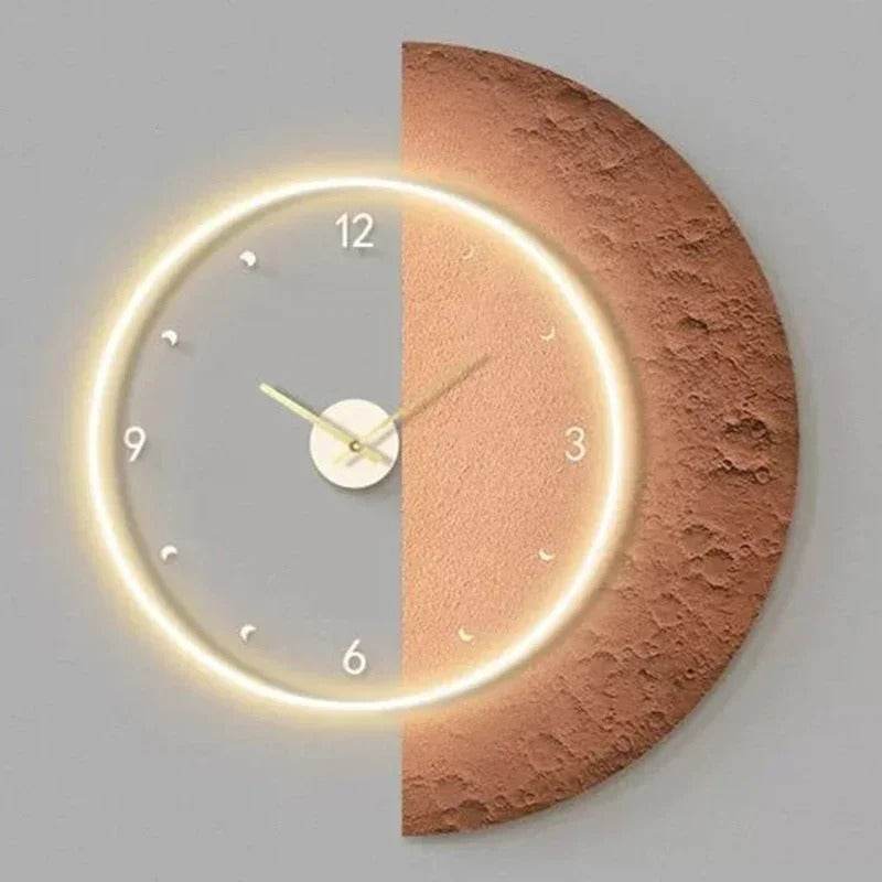Mond-Wanduhr – Sanftes LED-Licht mit Himmlischem Design