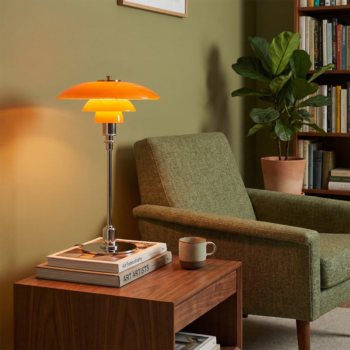 Moderne Dänische Designer-Tischlampe - Geschichteter Schirm, LED