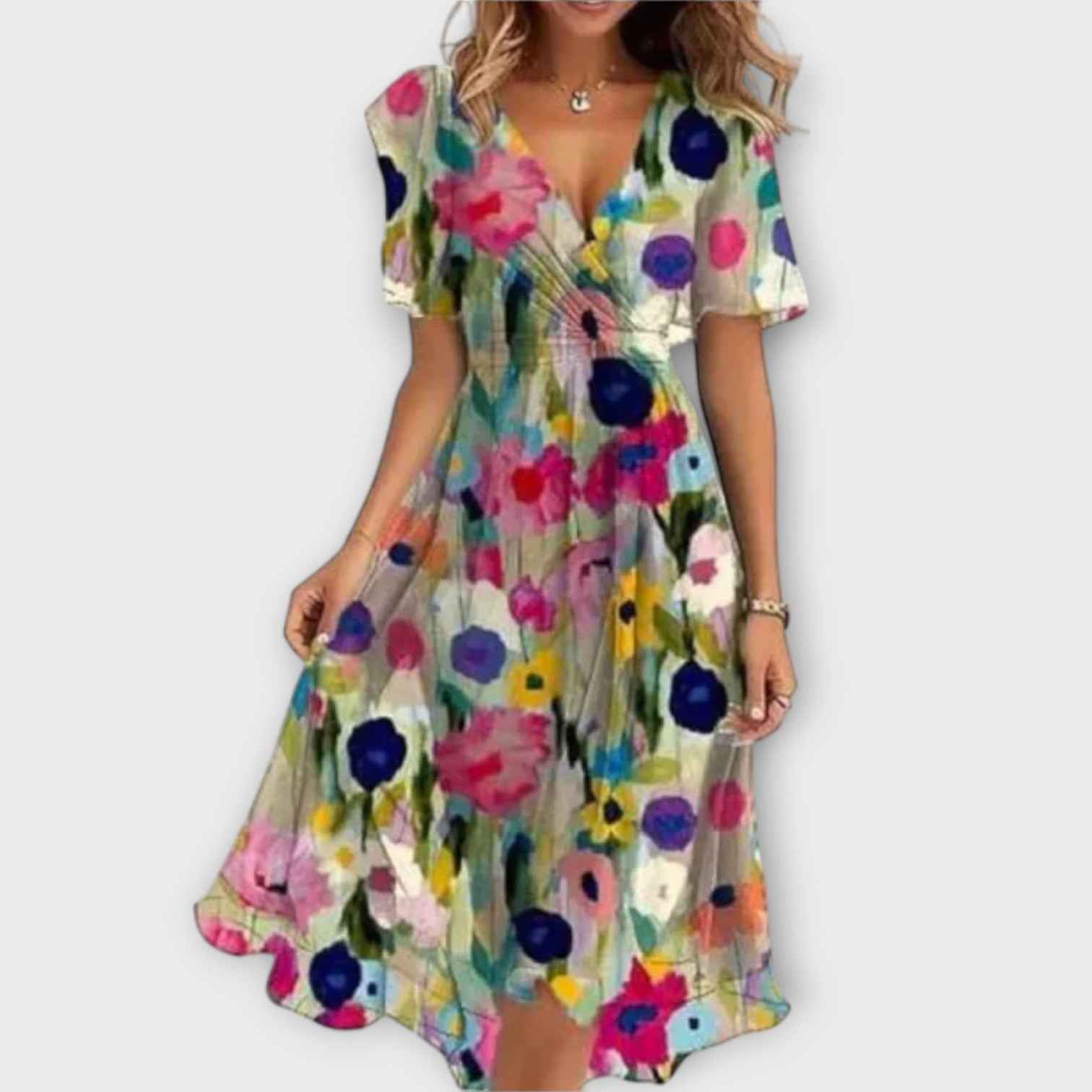 Annegret | Lässiges V-Ausschnitt-Kleid