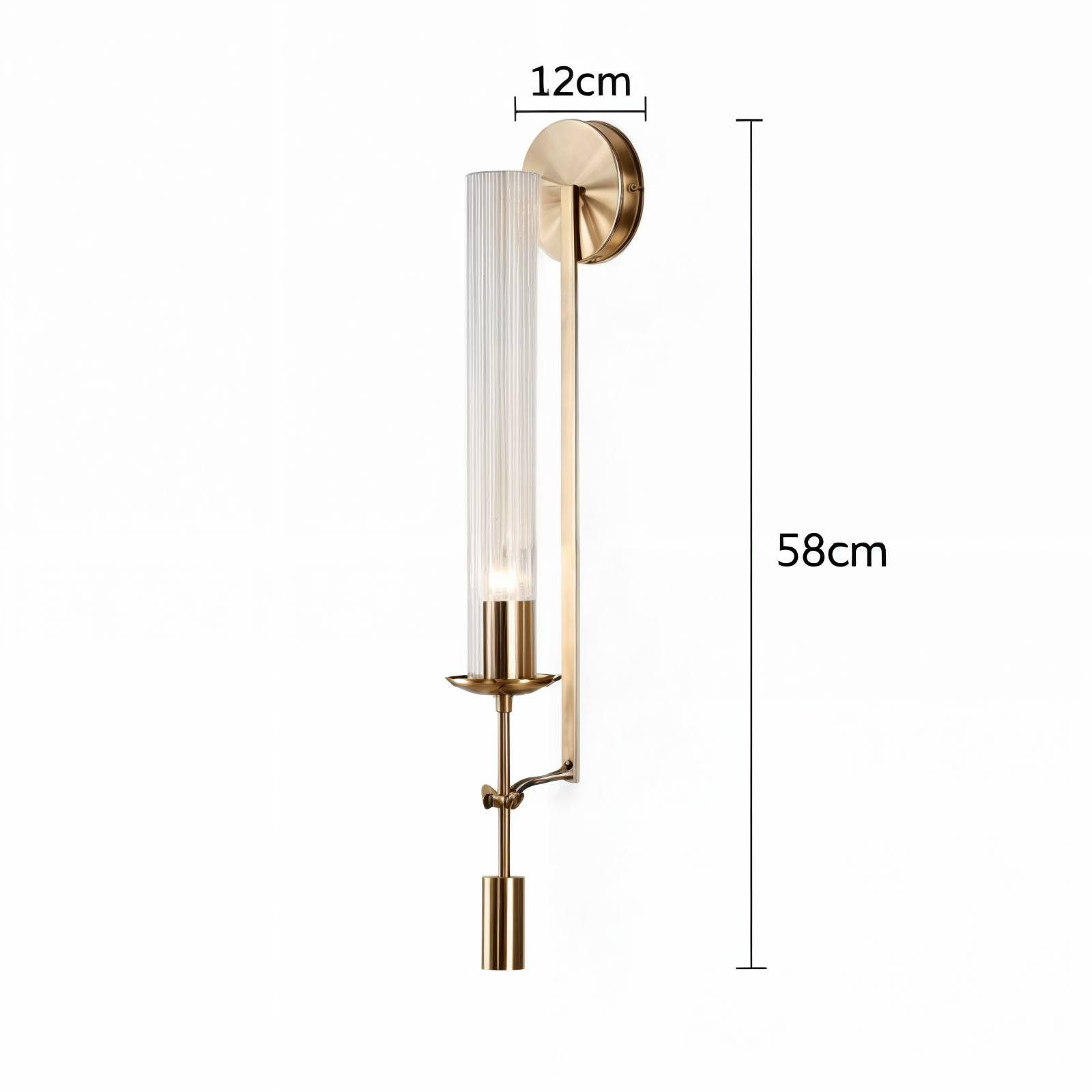 Nördliche Wandapplikation aus Metall und Glas mit E27-Fassung, kompatibel mit 90-260V und integriertem LED