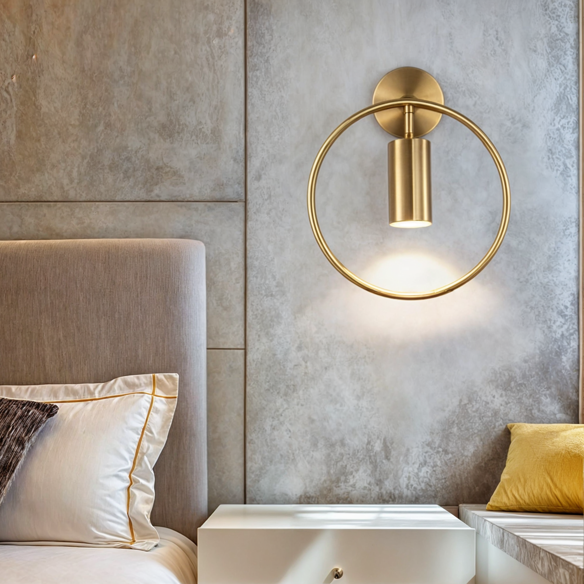 Elegante Wandlampe aus Stahl und Glas mit LED-Beleuchtung, schwarz/or Lackierung für eine moderne und anspruchsvolle Dekoration
