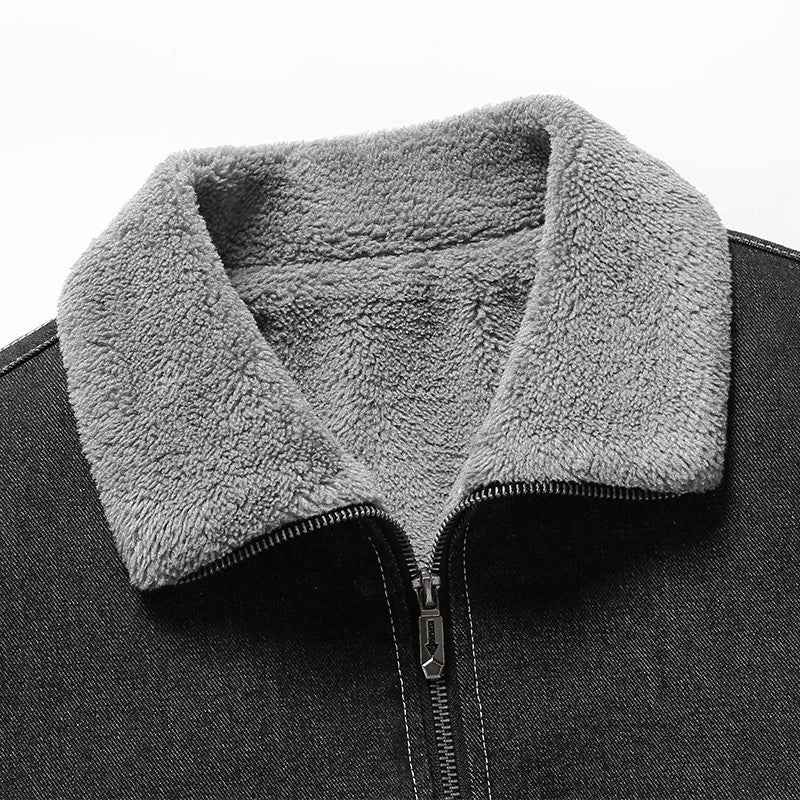 Jeansjacke mit Fleece-Fütterung, warm und modisch