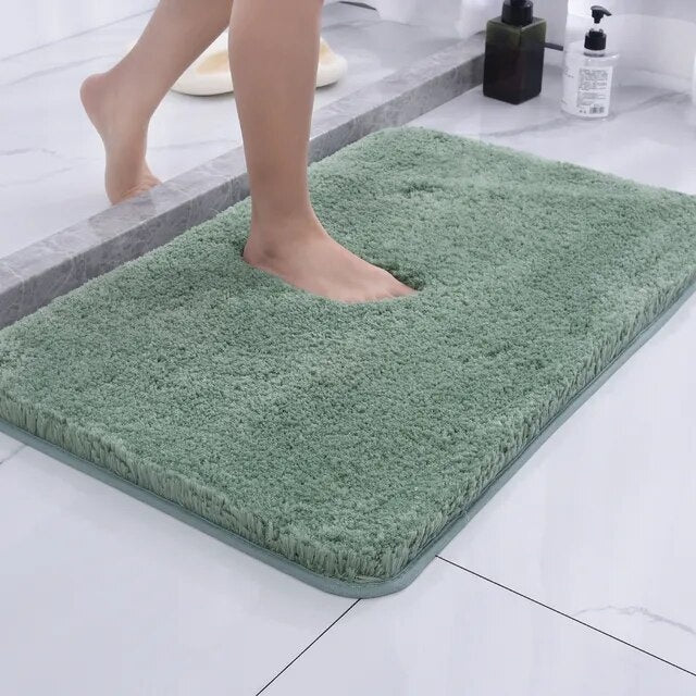 Plush microfiber bath mat - Soft, absorbent & non-slip