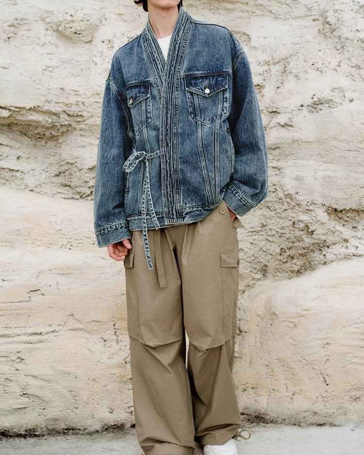 Kimono Denim Jacke - Stylische und Trendige Freizeitbekleidung