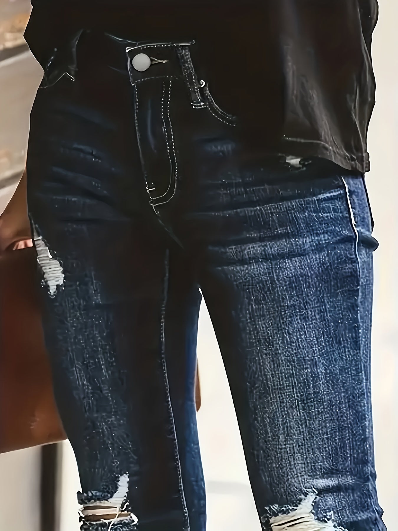Jasmin Blau Gebleichte Skinny-Jeans für einen Trendigen und Bequemen Look