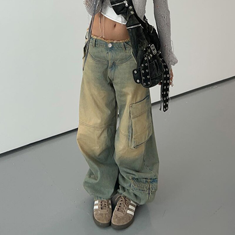 Jeanne | Stilvolle gewaschene Cargo-Jeans für Damen für einen bequemen und trendigen Look