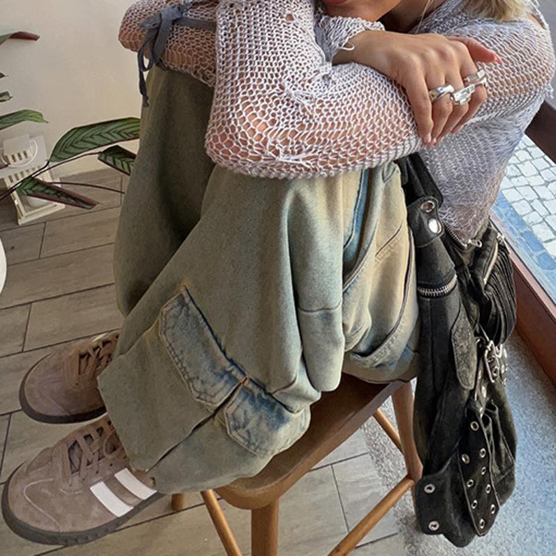 Jeanne | Stilvolle gewaschene Cargo-Jeans für Damen für einen bequemen und trendigen Look