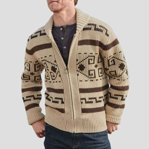 Maxwell Geometrischer Revers-Strickcardigan