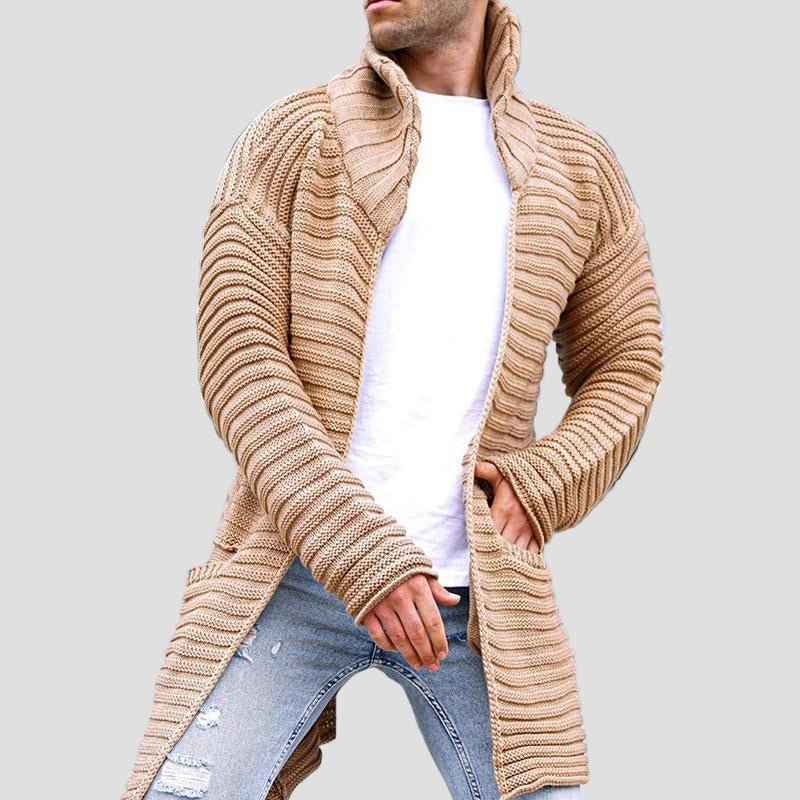Harrison mittellanger Strickcardigan mit Stehkragen