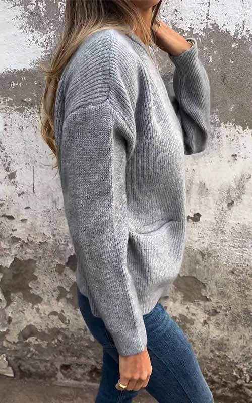 SARIA™ Kuscheliger Strickcardigan mit Reißverschluss