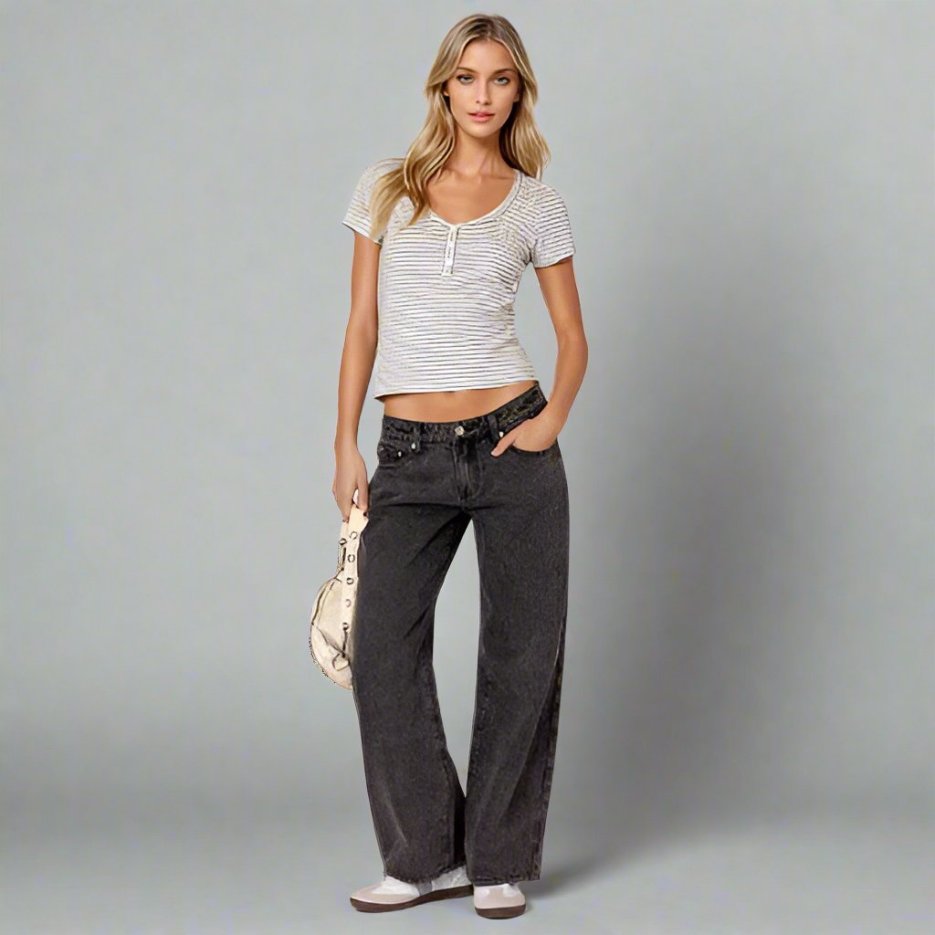 Lara | Modische und bequeme Stretch-Denim-Jeans mit tief sitzendem Schnitt