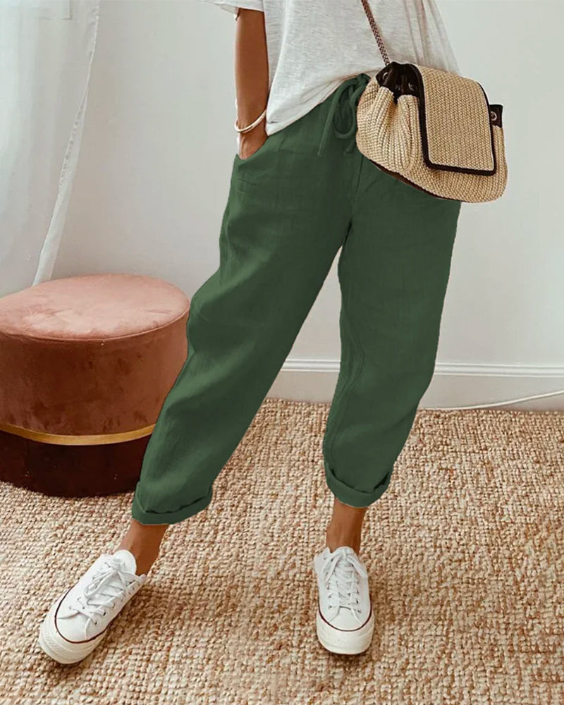 Laura | Elegante Baumwoll- und Leinenhose für einen entspannten und schicken Stil